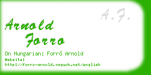 arnold forro business card